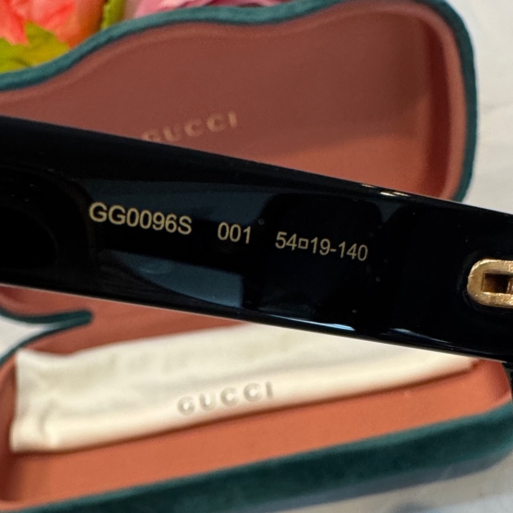 Authentic Gucci Black Sunglasses with Gold Accents - Picture 10 of 14